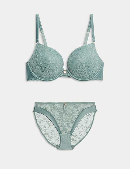 Rosa Lace Wired Push-Up Plunge Bra Set A-E