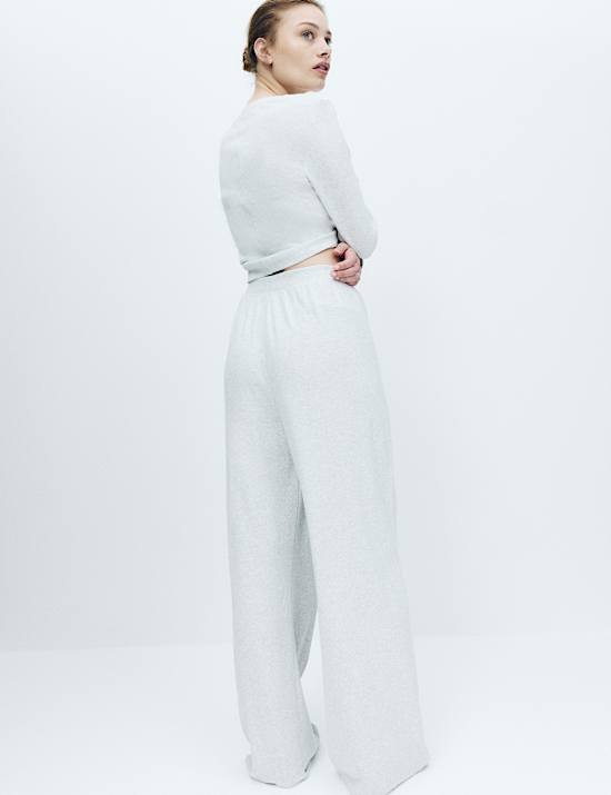 Cotton Rich Ribbed Button Down Pyjama Top & Bottom Set