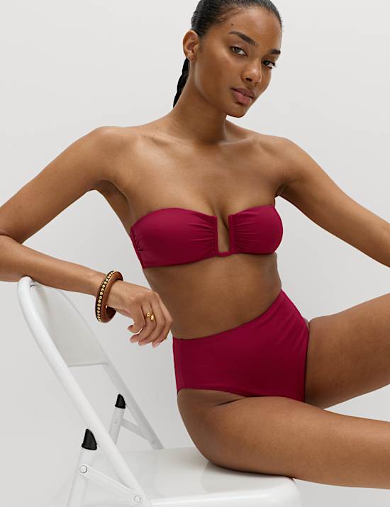 Padded U-Notch Bandeau Bikini Set