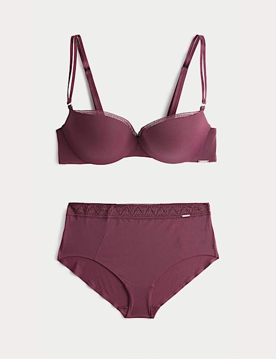 Boston Microfibre Wired Push Up Balcony Bra Set