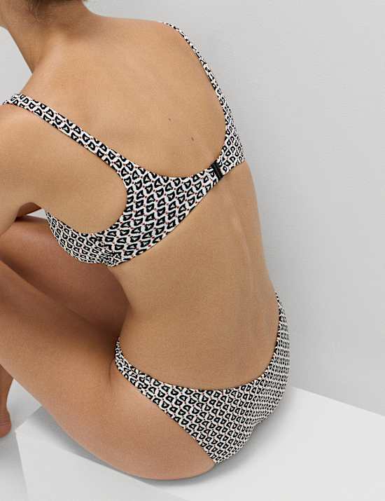 Ensemble bikini plongeant imprimé torsadé sur le devant