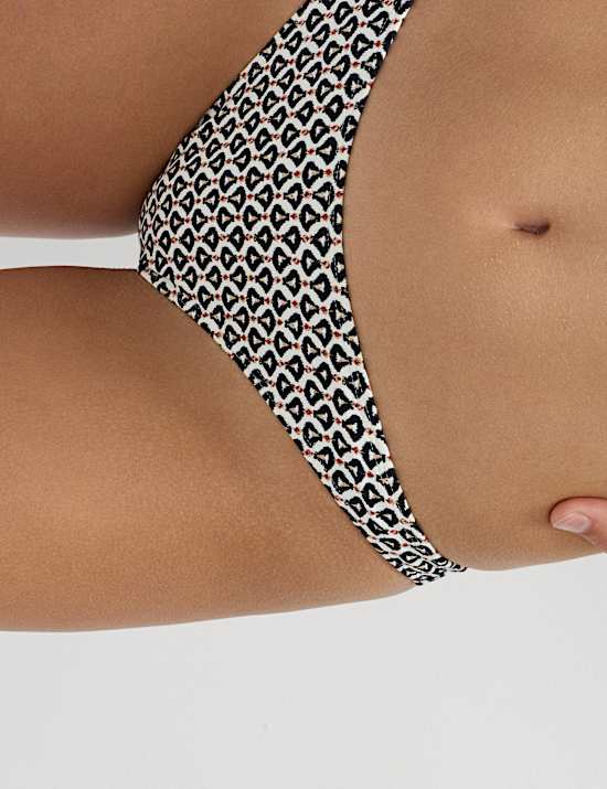 Ensemble bikini plongeant imprimé torsadé sur le devant