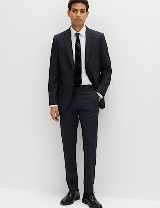 3 Piece Slim Fit Textured Stretch Suit