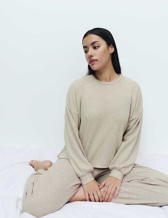 Cosy Knit Ribbed Lounge Pyjama Set
