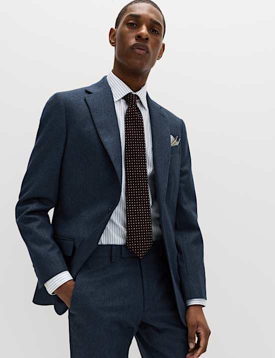 2 Piece Tailored Fit Italian Wool Rich Tweed Suit