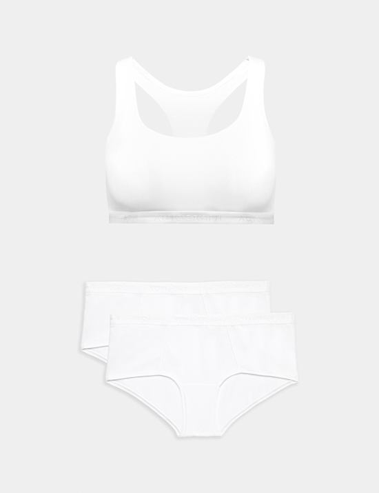 Lille Cotton Rich Non Wired Crop Top Set