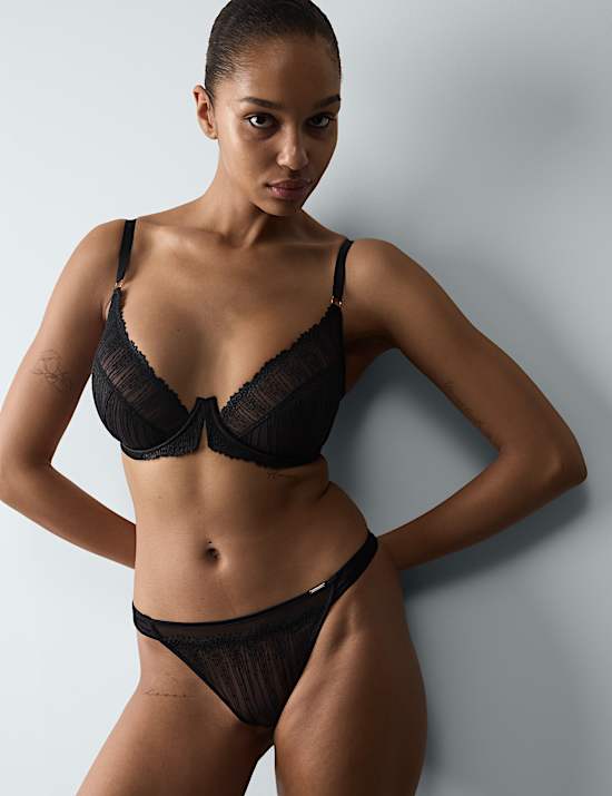 Florence Embroidery Wired Plunge Bra Set F-H