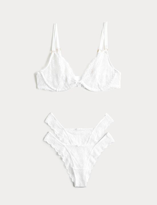 Ida Lace Wired Plunge Bra Set A-E