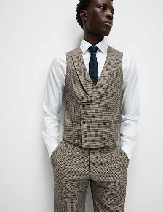 Anzug in normaler Passform mit Hahnentrittmuster