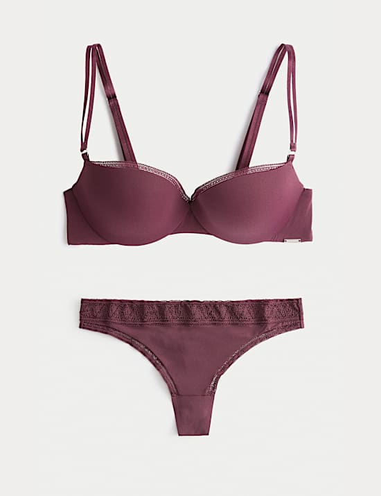 Boston Microfibre Wired Push Up Balcony Bra Set