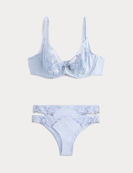 Embrace Embroidered Wired Full Cup Bra Set A-E