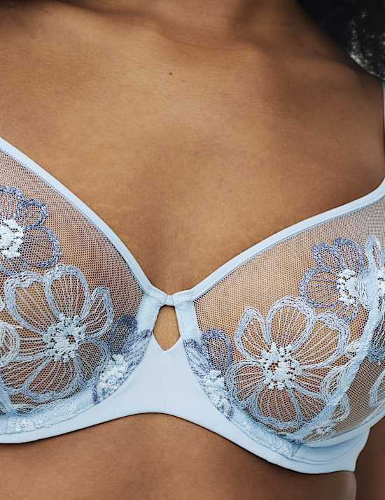Embrace Embroidered Wired Full Cup Bra Set A-E