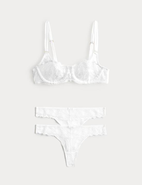 Ida Lace Wired Balcony Bra Set A-E