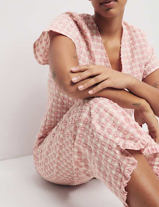Pure Cotton Gingham Cami Pyjama Top Set