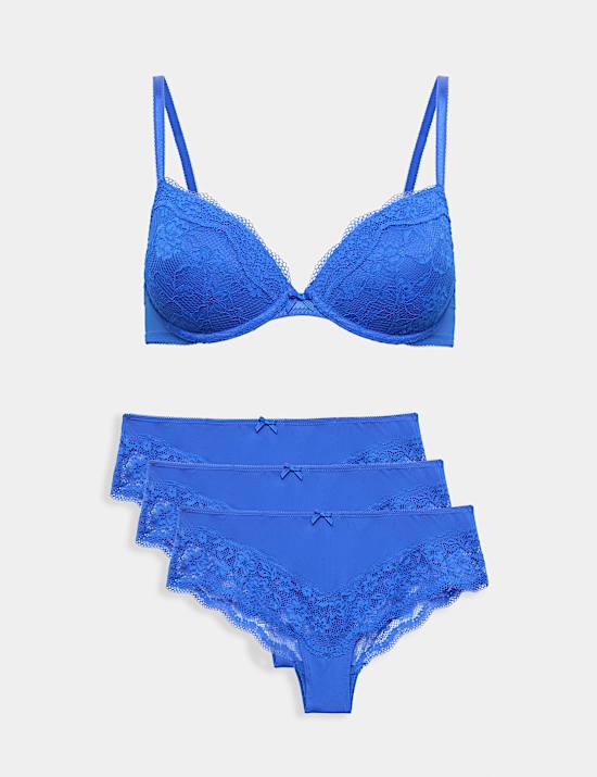 Jasmine Lace Wired Plunge Bra Set A-E