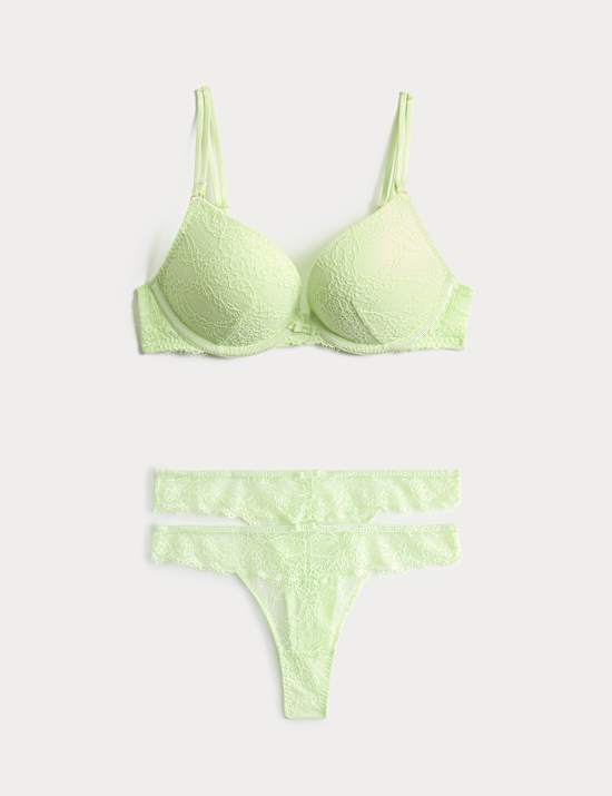 Ida Lace Wired Push-Up Plunge Bra Set A-E