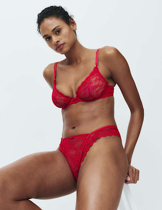 Ida Lace Wired Plunge Bra Set A-E