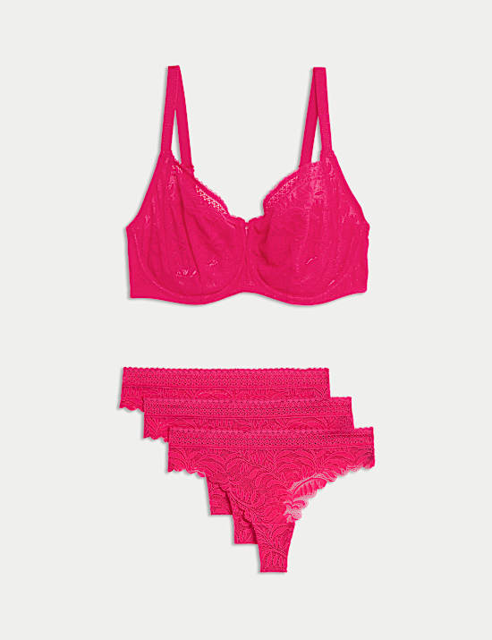 Σετ σουτιέν μέγιστης στήριξης Flexifit™ με δαντέλα και μπανέλα F-H