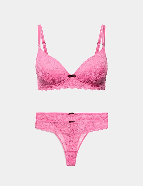 Soutien-gorge plongeant Ida rembourr&eacute; sans armature &agrave; dentelle, bonnets A &agrave; E