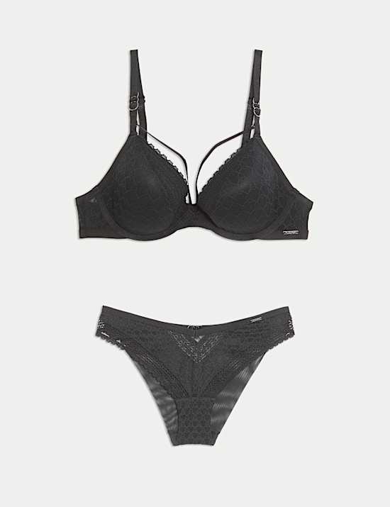 Vienna Lace Wired Plunge Bra Set A-E