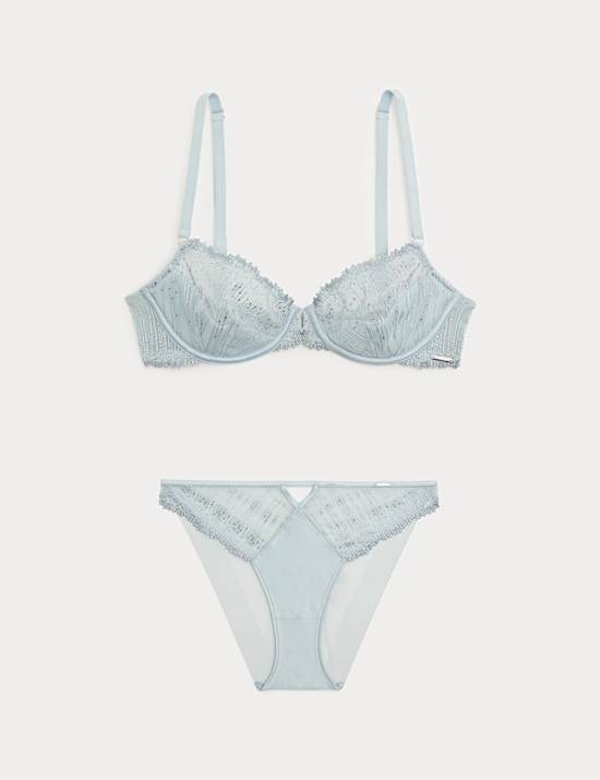 Florence Embroidery Quarter Cup Balcony Bra Set A-E