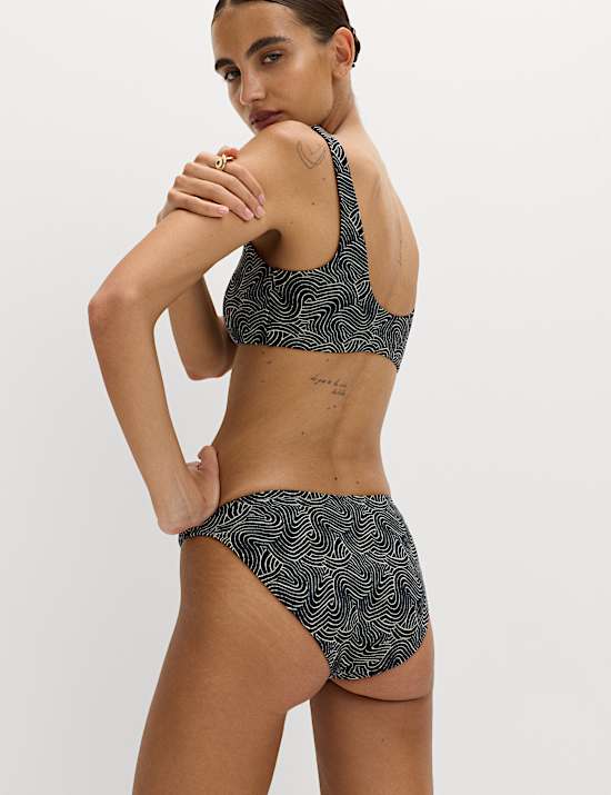 Printed Scoop Neck Bikini Set