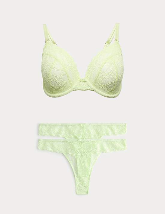 Ida Lace Wired Plunge Bra Set F-H