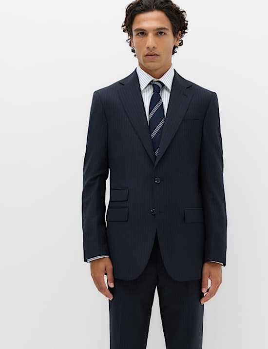 2 Piece Regular Fit Pure Wool Striped Suit