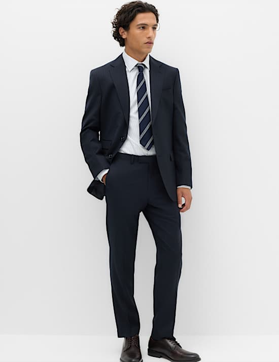 2 Piece Regular Fit Pure Wool Striped Suit