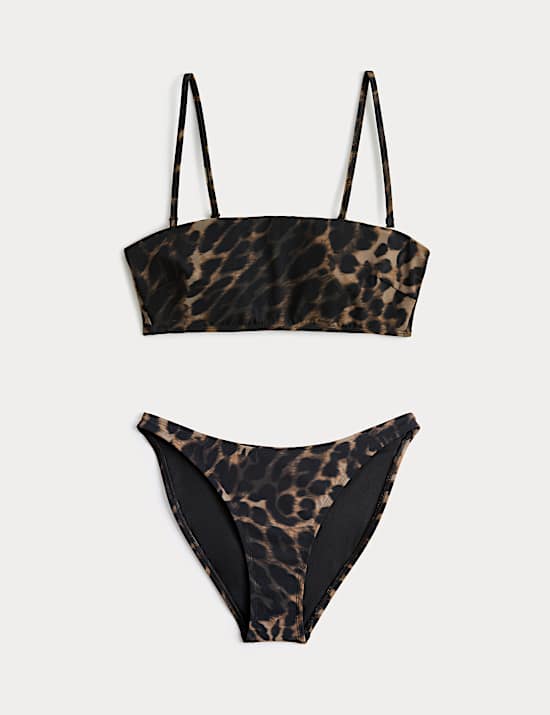 Printed Bandeau Bikini Set