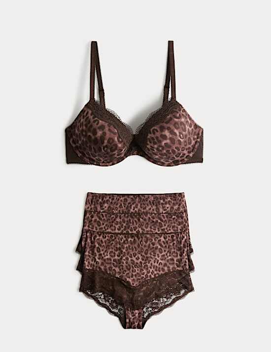 Jasmine Plunge-BH mit Bügel, Spitze und Motiv im Set (A–E)