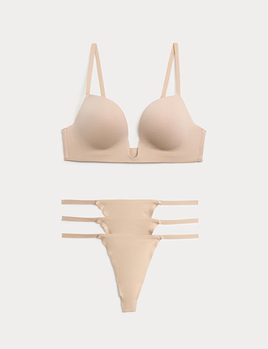 Body Invisibles Wired Push Up Plunge Bra Set A-E