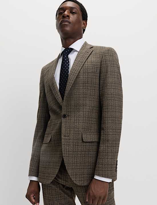 Slim Fit Check Suit