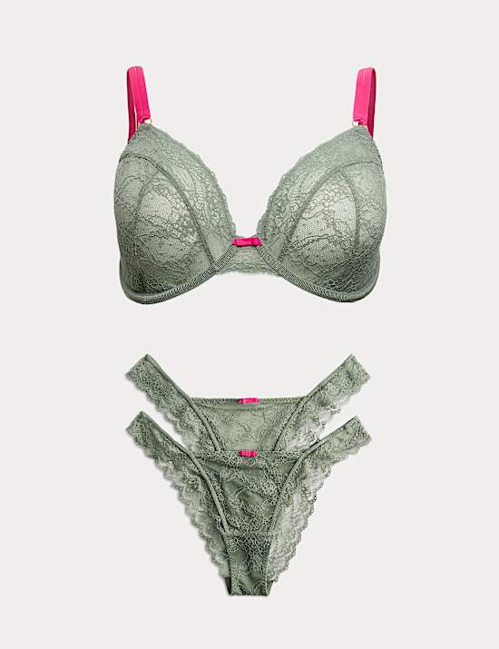 Ida Lace Wired Plunge Bra Set F-H