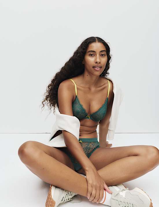 Anna Lace Wired Plunge Bra Set A-E