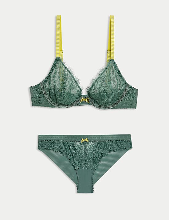 Anna Lace Wired Plunge Bra Set A-E