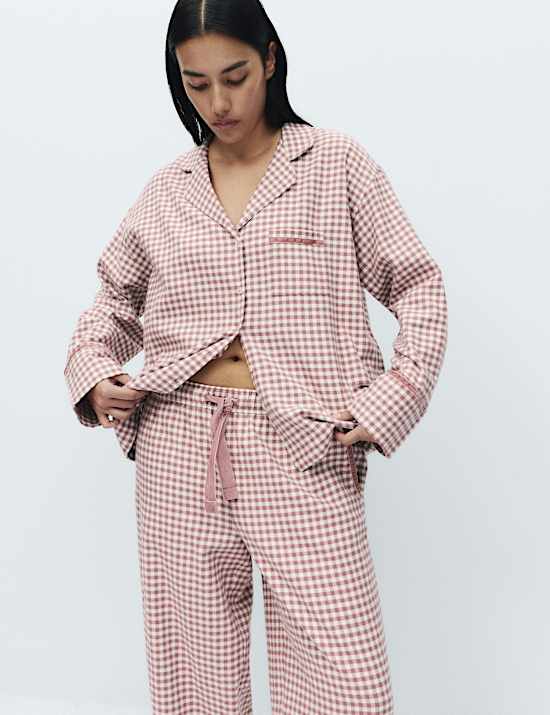 Flannel Gingham Revere Pyjama Set