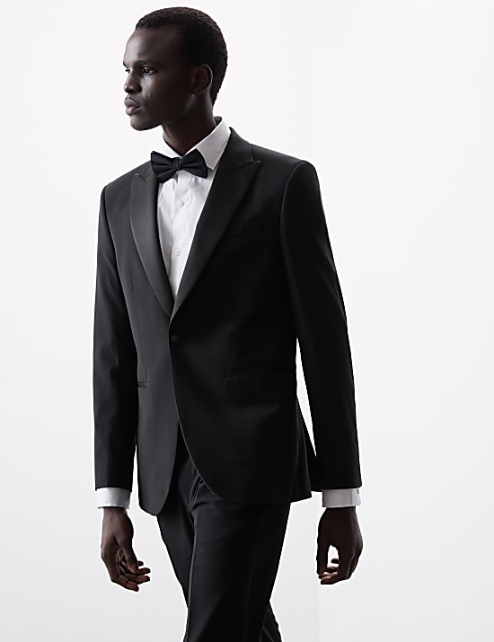 Tailored Fit Wool Blend Tuxedo Suit