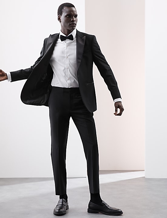 Tailored Fit Wool Blend Tuxedo Suit