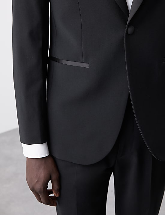 Tailored Fit Wool Blend Tuxedo Suit