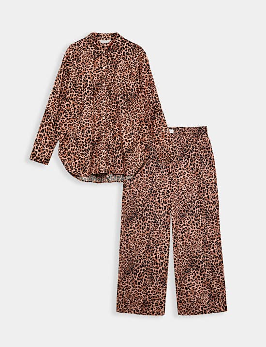 Pure Cotton Animal Print Pyjama Top & Bottom Set
