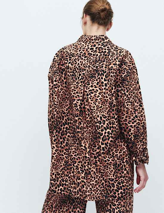 Pure Cotton Animal Print Pyjama Top & Bottom Set