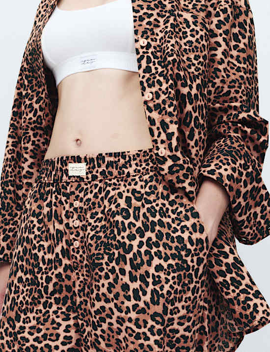 Pure Cotton Animal Print Pyjama Top & Bottom Set