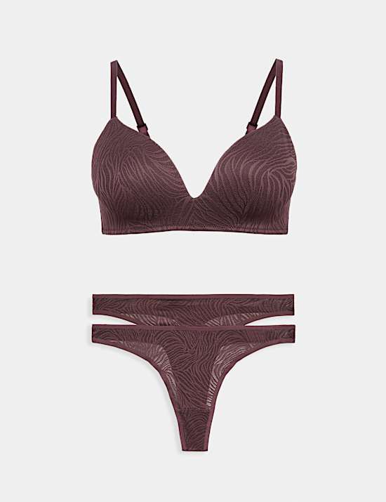 Body Lace Non Wired Plunge Bra Set A-E