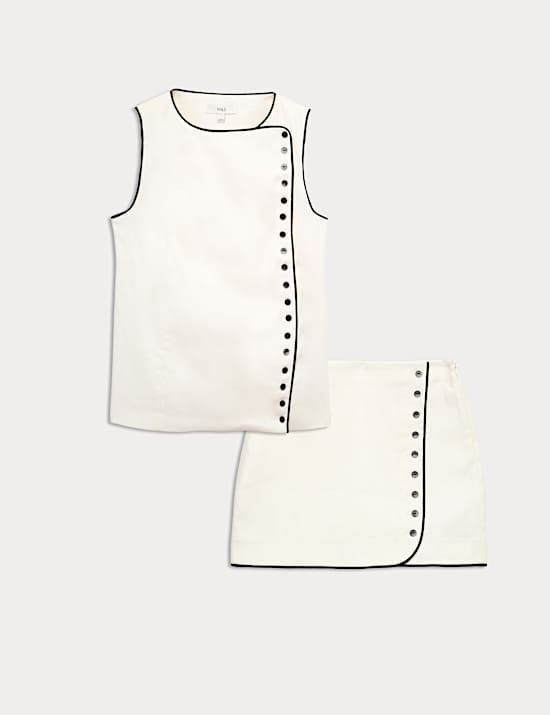 Piping Waistcoat & Skirt Set