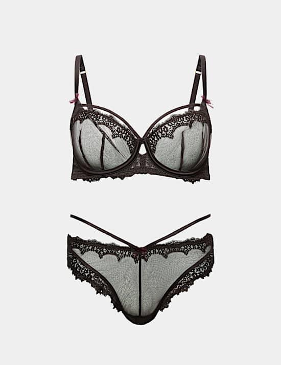 Magda Embroidery Wired Balcony Bra Set A-E