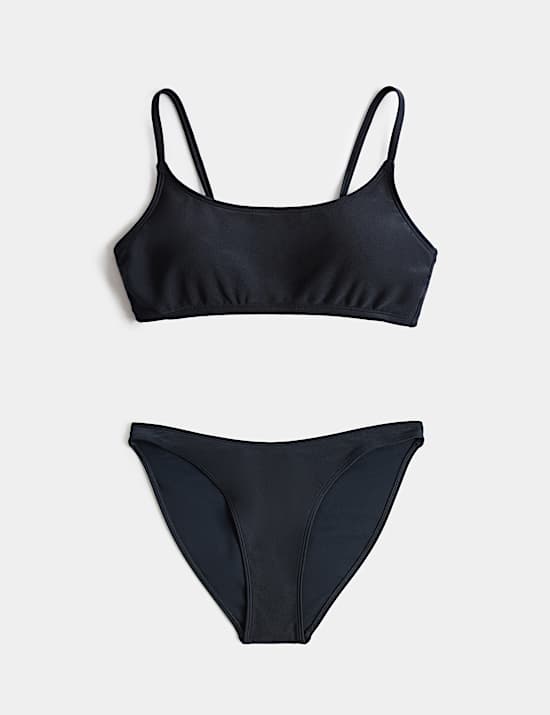 Scoop Neck Cropped Bikini Set