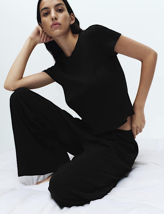 Pure Cotton Pointelle Pyjama Top Set