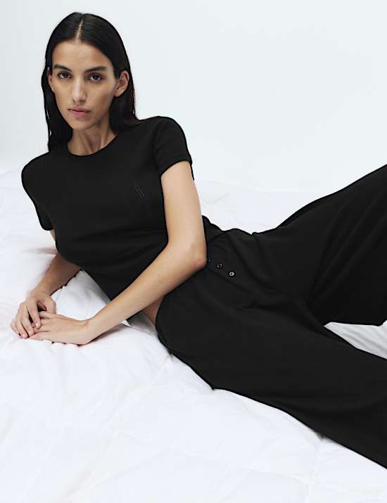 Pure Cotton Pointelle Pyjama Top Set