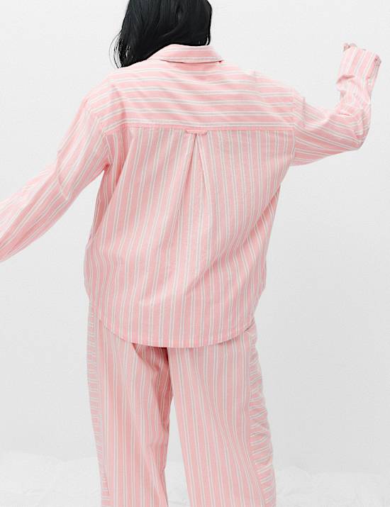 Zuiver katoenen gestreepte set met pyjamashirt en -broek